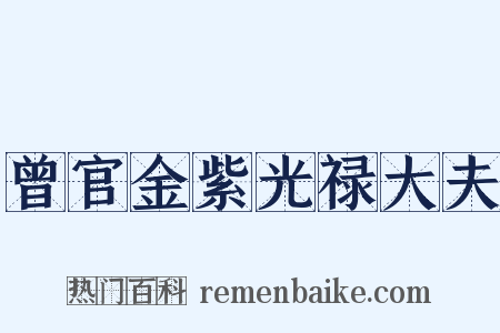 曾官金紫光禄大夫是什么意思的图片